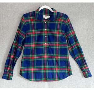 Vineyard Vines | Size: 8 | Plaid Flannel Tunic top Roll Tab Sleeve coastal beach